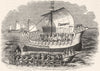 SHIPS. English of war 15th Century  1845 old antique vintage print picture