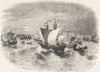 SHIPS. The English Fleet 1845 old antique vintage print picture
