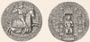 DECORATIVE. Great seal of Henry V 1845 old antique vintage print picture