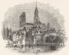 FRANCE. Rouen 1845 old antique vintage print picture