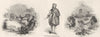 LONDON. Barnet; Humphrey, Duke Gloucester; St Alban's 1845 old antique print