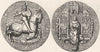 DECORATIVE. Great Seal of Richard III 1845 old antique vintage print picture