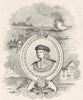 RICHARD III. Bosworth Field; Ludlow castle; Leicester 1845 old antique print