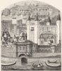 LONDON. The Tower in the 15th Century 1845 old antique vintage print picture