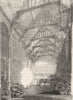 LONDON. Hall of Eltham Palace 1845 old antique vintage print picture