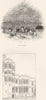 WARCS. Coventry; Great Court of Warwick Castle 1845 old antique print picture