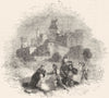 YORKS. Sandal Castle 1845 old antique vintage print picture