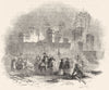 YORKS. Pontefract 1845 old antique vintage print picture