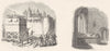 SIEGE. Moving Archers Tower, Cannon; John Crosby tomb 1845 old antique print