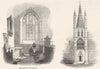 LONDON. St Helen's; Tower of Michael's Cornhill 1845 old antique print picture