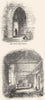 LONDON. St Alphage porch; Cloisters, Charter House 1845 old antique print