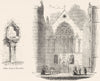 WARCS. Font in Coventry; Chapel of Ely House 1845 old antique print picture
