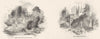 LANDSCAPES. Guy's Cliffe 17C; Chapel  1845 old antique vintage print picture