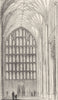 HANTS. Nave of Winchester Cathedral 1845 old antique vintage print picture