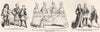 MALE COSTUMES. 15th century; Servant tasting wine 1845 old antique print