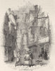 LONDON. Street in London 1845 old antique vintage print picture