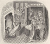 FURNITURE. Bedroom Henry VI  1845 old antique vintage print picture