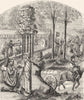 SHOOTING. Shooting at Butts 1845 old antique vintage print picture
