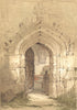 WARCS. Stratford Church inside, from door 1845 old antique print picture
