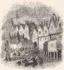 WESTMINSTER. Hall; Buckingham boarding for tower 1845 old antique print