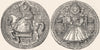 DECORATIVE. Seal of Queen Elizabeth 1845 old antique vintage print picture