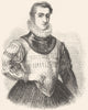 POETS. Philip Sidney(Anthony More) 1845 old antique vintage print picture