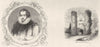 PALACES. Robert Cecil; Gateway, Cowdry 1845 old antique vintage print picture