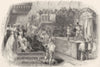 THEATRE. Play acted before Elizabeth 1845 old antique vintage print picture