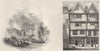 LONDON. Essex House; Beaumont, French Ambassador 1845 old antique print