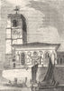 LONDON. Chelsea Church, from the river 1845 old antique vintage print picture