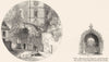 STRATFORD. Church Ave; Bengeworth from Evesham 1845 old antique print picture