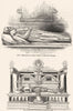 STRATFORD CHURCH. John Combe, Thomas Lucy tombs 1845 old antique print picture