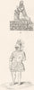 MILITARIA. Suit of very long-breasted armour 1845 old antique print picture