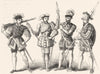 MILITARIA. Military costume, Henry VIII 1845 old antique vintage print picture