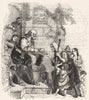 TOWNS. & porter to relieve poor, his gate 1845 old antique print picture