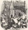 KITCHES. half a dozen old cooks 1845 antique vintage print picture