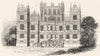 NORTHANTS. Wollaton, Northamptonshire 1845 old antique vintage print picture