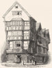 CHANCERY LANE. House, c1550 1845 old antique vintage print picture