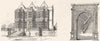 BRADFORD. Duke's House; SOMT. Stairs, Claverton 1845 old antique print picture