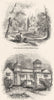 LONDON. Remains of stoke Manor House; Vauxhall 1845 old antique print picture