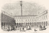 LONDON. Thomas Greshams Exchange(Guildhall) 1845 old antique print picture
