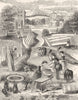 SOCIETY. Public Washing-grounds, 1582 1845 old antique vintage print picture