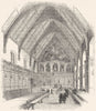 LONDON. Inner Temple Hall 1845 old antique vintage print picture
