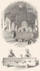 LONDON. Gray's Inn Hall; Man & Woman in Stocks 1845 old antique print picture