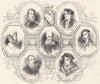 SURREY. Sidney, Ascham, Buchanan, Holbein, Spenser, More 1845 old print