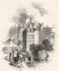 LONDON. The Globe Theatre 1845 old antique vintage print picture