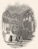WARCS. Chancel of Stratford Church 1845 old antique vintage print picture