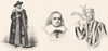 PORTRAITS. Edward Alleyn; John Lowin; Thomas Greene 1845 old antique print