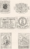 PRINTERS MARKS. Pynson, Worde, Copland, Berthelet, Wyer 1845 old antique