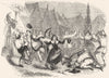 FARMING. Plough. Dance of Bessy & Clown 1845 old antique vintage print picture